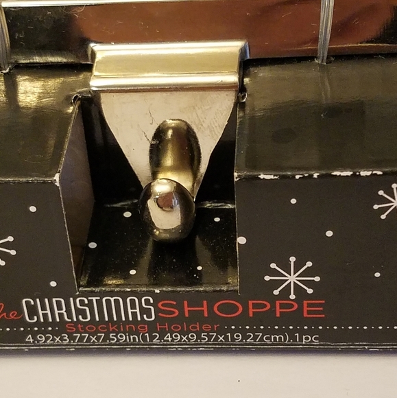 Santa Christmas Stocking Holder  Silver Metal Christmas Shoppe - Picture 3 of 8